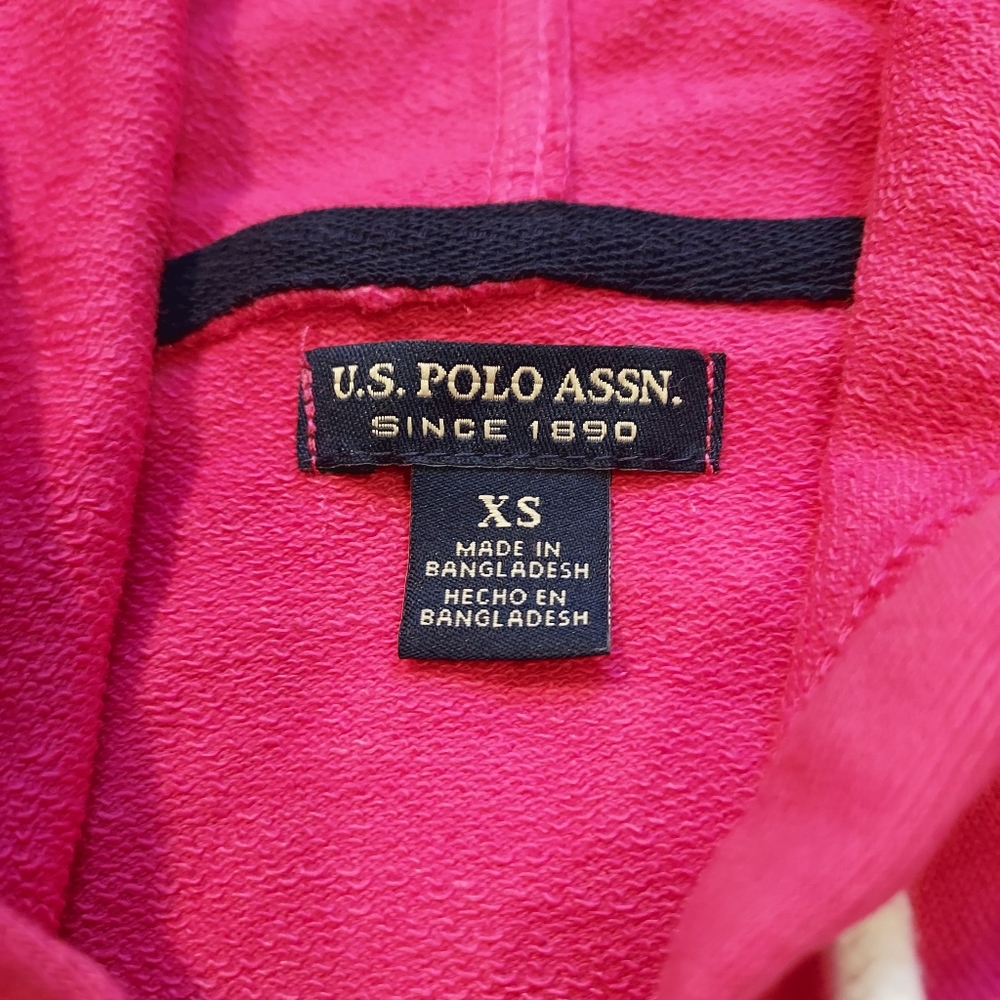 U.S. Polo Assn Pink Pullover Hoodie Sweatshirt XS Big Polo Preppy Academia - Picture 2 of 6